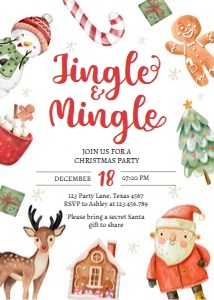 Christmas Party Invitation Jingle And Mingle 0445 design preview