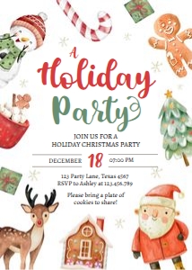 Holiday Party Invitation 0445 design preview