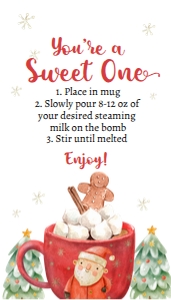 Bomb Favor Tag You're a Sweet One Holidays 0445 design preview