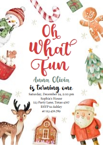 Christmas Party Invitation Oh What Fun 0445 design preview
