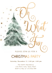 Invitation Christmas Oh What Fun Tree V2 0363 design preview