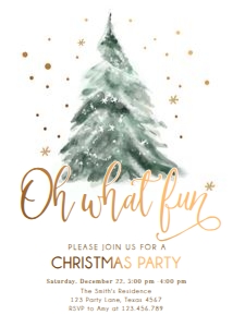 Invitation Christmas Oh What Fun Tree 0363 design preview