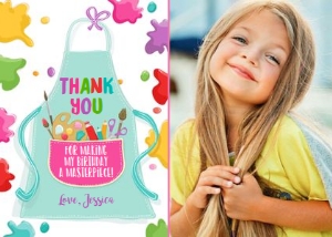 Thank You Card Art Party Apron Girl Bright Photo 0319 design preview