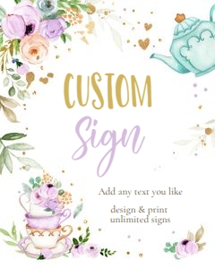 Custom Editable Sign Tea Purple 0349 design preview