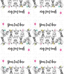 Food Labels Safari Party Animals Polka Dots Girl 0390 design preview
