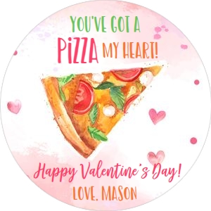 Tag Valentine Watercolor Pizza Pink 0370 design preview