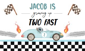 Backdrop Banner Two Fast Blue 0424 design preview