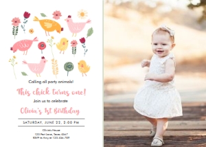 Invitation Chick Pink 0446 Photo design preview