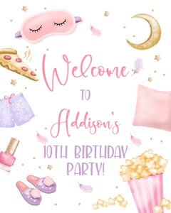 Welcome Sign Sleepover Pizza 0447 design preview