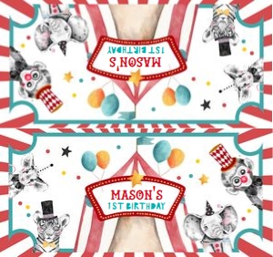 Treat Bag Topper Circus Neutral 0355 design preview