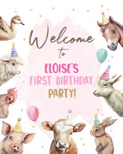 Welcome Sign Farm Pink 0448 design preview