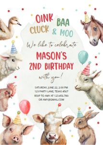Birthday Invitation Farm Boy 0448 design preview
