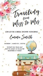 Bridal Shower Invitation Miss to Mrs White Pink 0030 Phone design preview