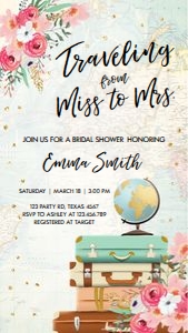 Bridal Shower Invitation Miss to Mrs Map Pink 0030 Phone design preview