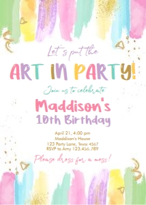 Invitation Art Party Brushes 0450 design preview
