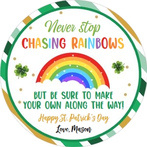 Tag St Patricks Day Chasing Rainbow Stripes Green 0450 design preview