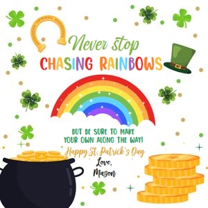 Tag St Patricks Day Chasing Rainbow White 0450 design preview