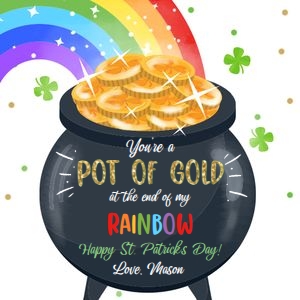 Tag St Patricks Day Pot of Gold End of Rainbow White 0451 design preview