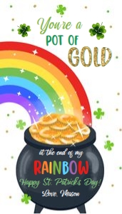 Favor Tag St Patricks Day Pot of Gold End of Rainbow White 0451 design preview