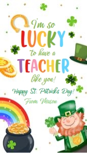 Favor Tag St Patricks Day Lucky Teacher 0451 design preview