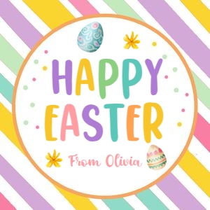 Tag Happy Easter Stripes 0449 design preview