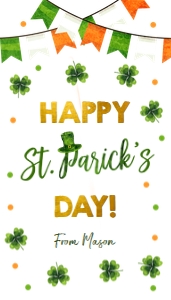 Favor Tag Lucky One Happy St Patricks Day White Green 0379 design preview