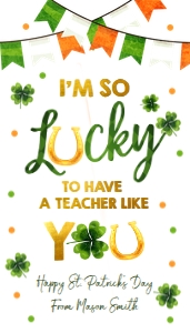 Favor Tag Lucky One Im so Lucky White Green 0379 design preview