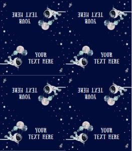 Food Labels Outer Space Astronaut Blue Navy 0366 design preview