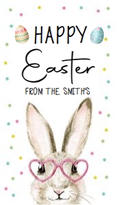 Favor Tag Happy Easter Bunny Watercolor 0449 design preview