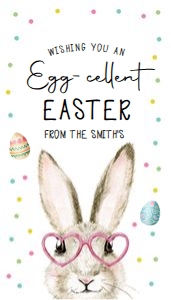 Favor Tag Egg-cellent Easter Bunny Watercolor 0449 design preview