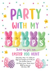 Invitation Party with My Peeps Egg Hunt 0449 design preview