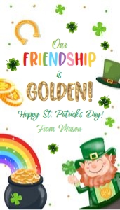 Favor Tag St Patricks Day Friendship Golden 0451 design preview