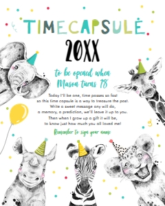 Time Capsule Party Animals Black and White No Leaves Boy 0390 design preview