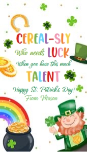 Favor Tag St Patricks Day Cereal-sly Talent 0451 design preview