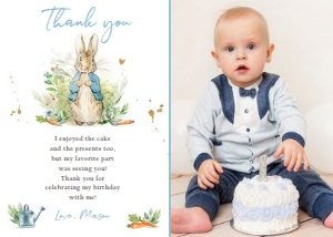 Thank You Card Birthday Peter Rabbit Photo 0351 design preview