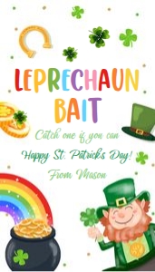 Favor Tag St Patricks Day Leprechaun Bait 0451 design preview