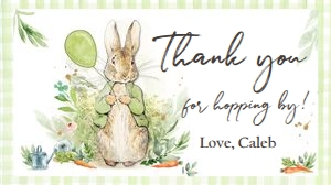 Gift Box Label Peter Rabbit Balloon Green Border 0351 design preview
