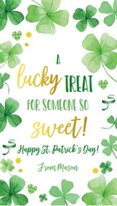 Favor Tag St Patricks Day Lucky Treat Clover 0451 design preview