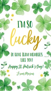 Favor Tag St Patricks Day Lucky Team Members Clover 0451 design preview