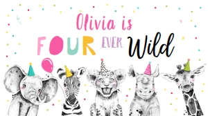 Gable Box Party Animals No Leaves Girl Four Ever Wild 0390 design preview