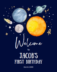 Welcome Sign Birthday Space Dark Boy Sun 0357 design preview