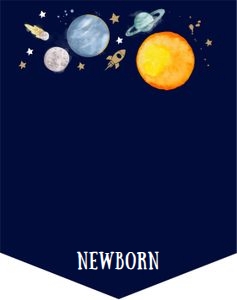 Birthday Monthly Photo Banner Space Planets Boy Dark Sun 0357 design preview
