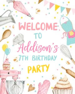 Welcome Sign Baking Girl 0364 design preview
