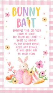 Favor Tag Bunny Bait Gingham Pink Watercolor 0449 design preview