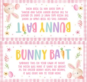 Treat Bag Topper Easter Bunny Bait Gingham Pink 0449 design preview