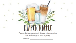 Diaper Raffle Ticket Brewing Cold Brew 0190 design preview