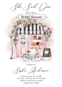 Bridal Shower Invitation French Patisserie She Said Oui Paris 0441: Bridal Shower Invitation French Patisserie She Said Oui Paris 0441