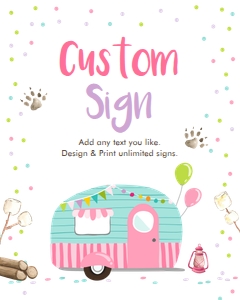 Custom Editable Sign Happy Camper Girl 0342 design preview