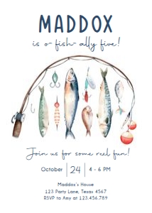 Birthday Invitation Fishing 0454 design preview
