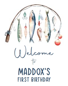 Welcome Sign Birthday Fishing 0454 design preview